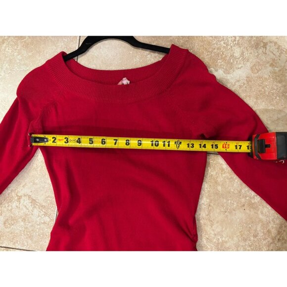 DEREK HEART Red Long Tunic Sweater /Dress- SIZE XS/SMALL - Picture 3 of 4